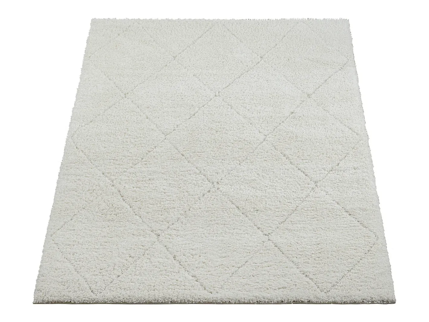 the carpet Alfombra Bahar Shaggy patrón rombos, , 120 x 170 cm Crema New