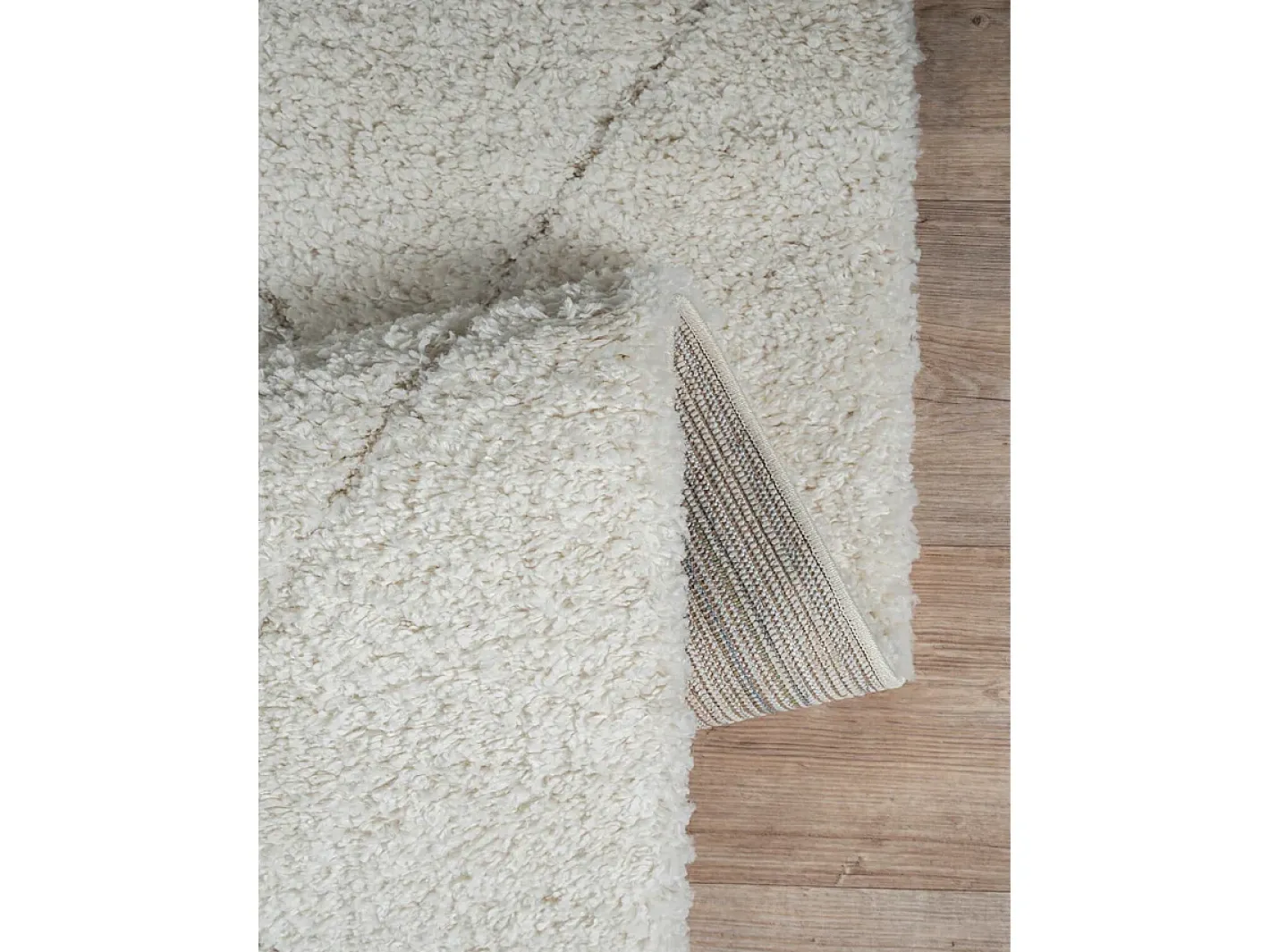 the carpet Alfombra Bahar Shaggy patrón rombos, , 120 x 170 cm Crema New