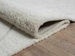 the carpet Alfombra De Salón-Alfombra Bahar Shaggy patrón triángulos, , 160 x 230 cm Crema