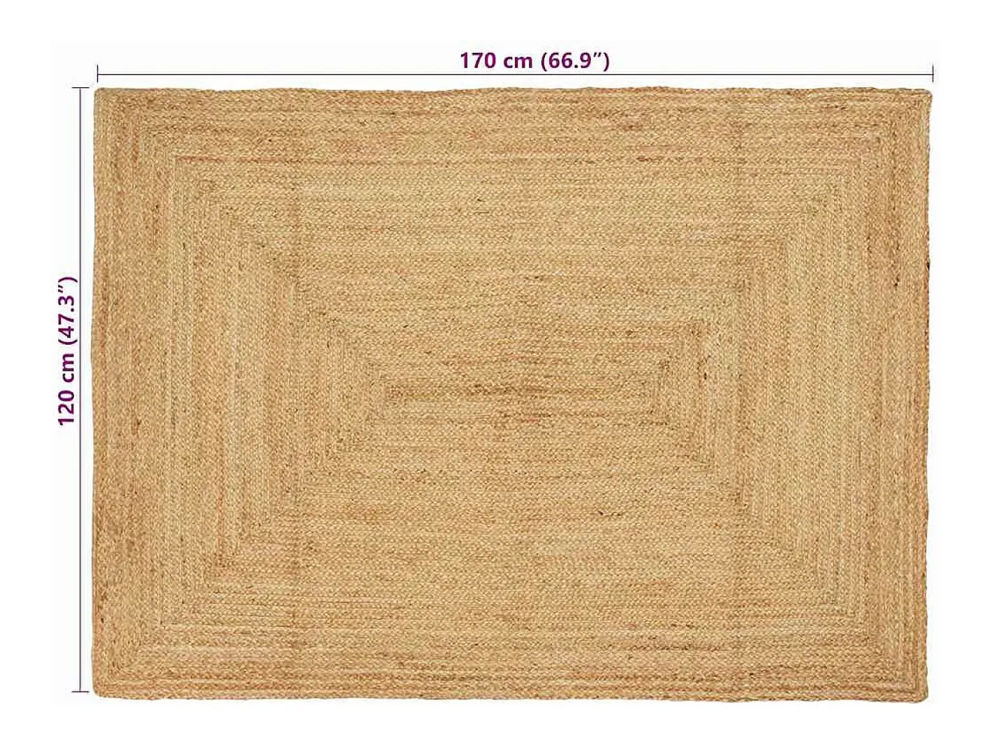 Alfombra 120 x 170 cm Yute Beige Best