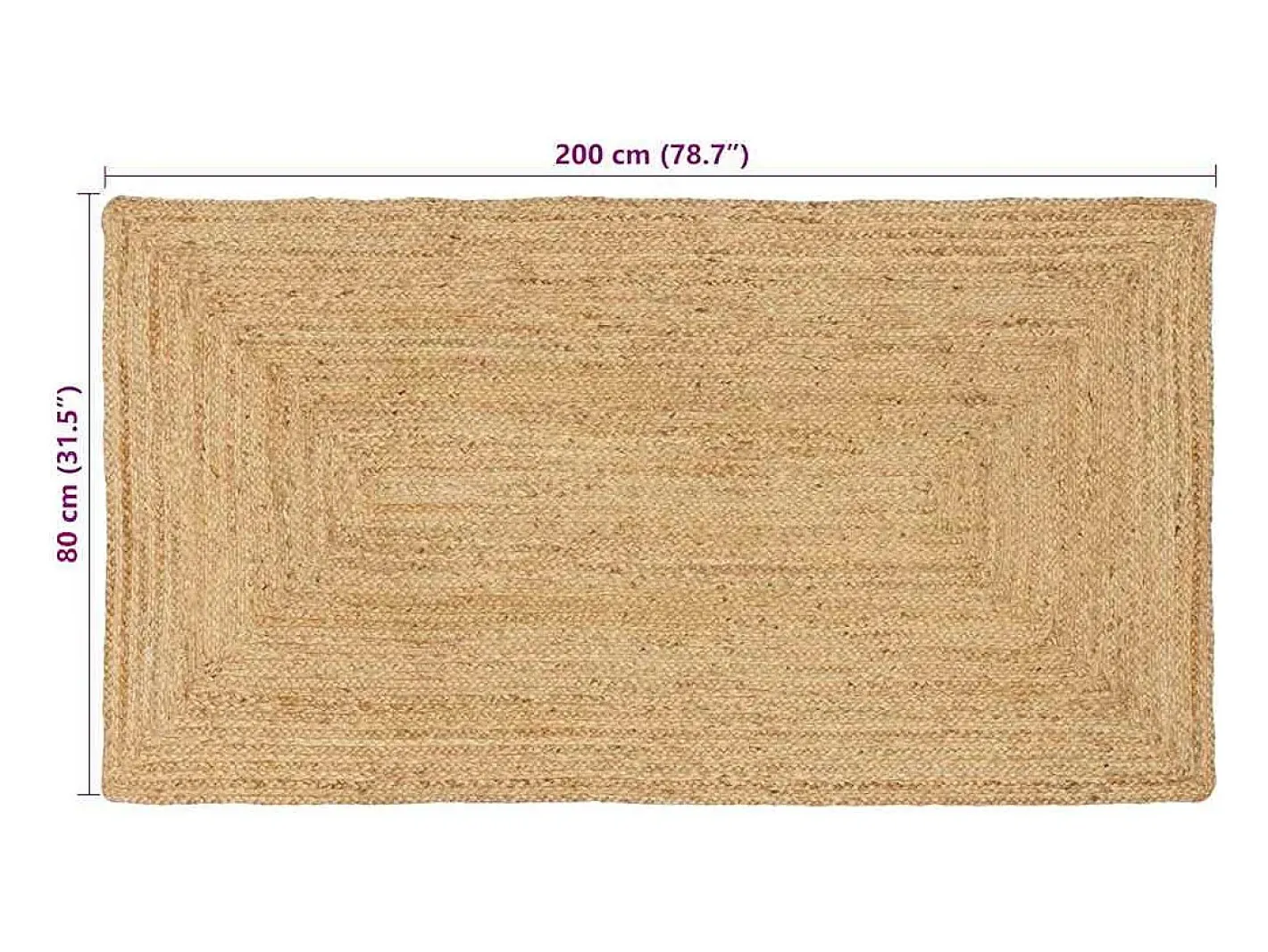 Outlet Alfombra 80 x 200 cm Yute Beige