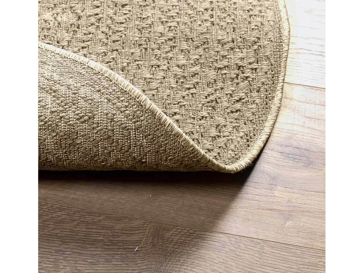 Alfombra ZIZUR Ø 120cm aspecto yute para interior y exterior Beige Online