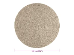 Alfombra ZIZUR Ø 120cm aspecto yute para interior y exterior Beige Online