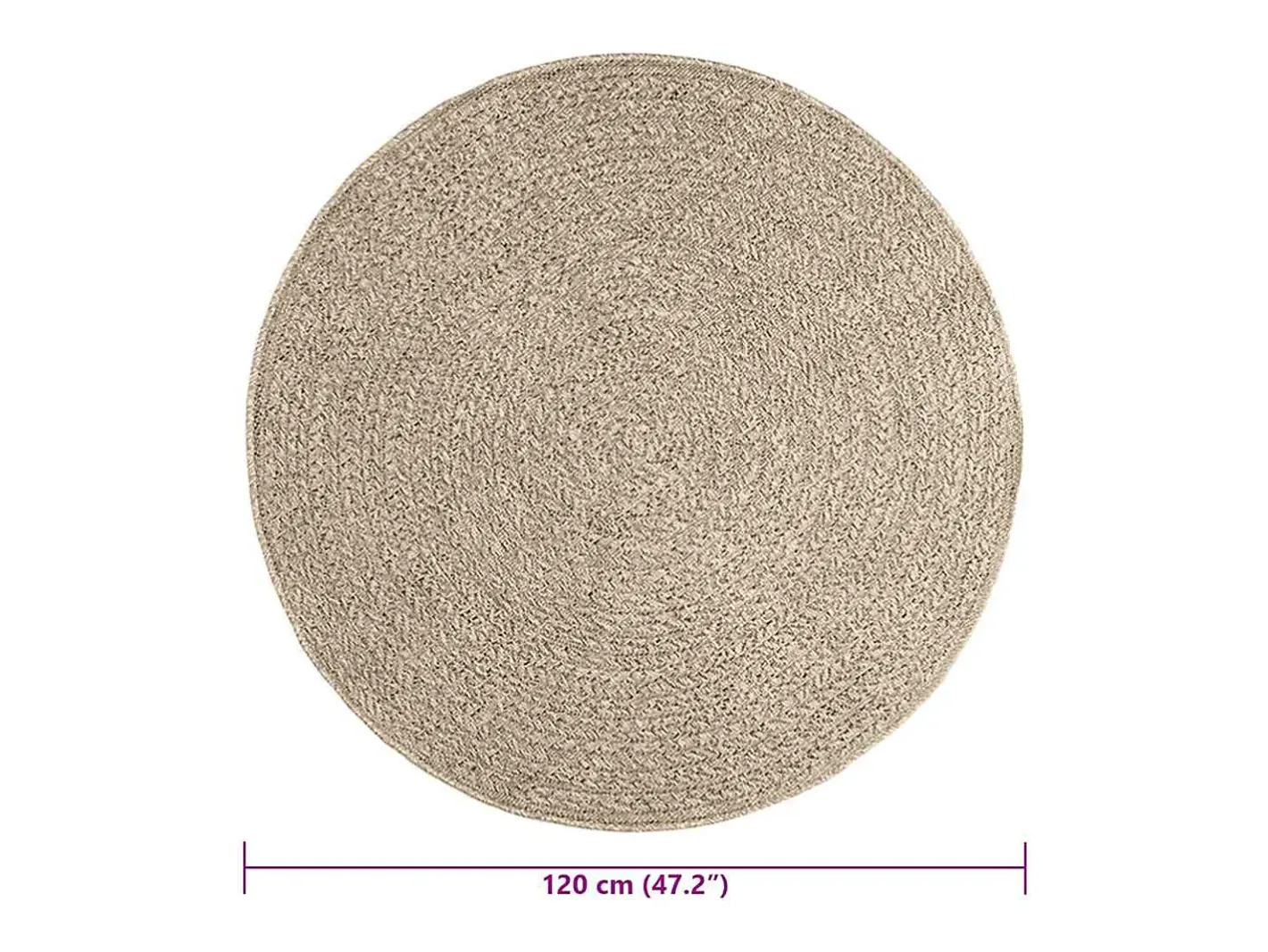 Alfombra ZIZUR Ø 120cm aspecto yute para interior y exterior Beige Online