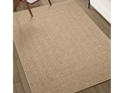 Alfombra De Cocina-Alfombra ZIZUR 160x230 cm efecto yute para interior y exterior Beige