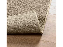 Alfombra De Cocina|Alfombra Redonda-Alfombra ZIZUR 240x240 cm efecto yute para interior y exterior Beige
