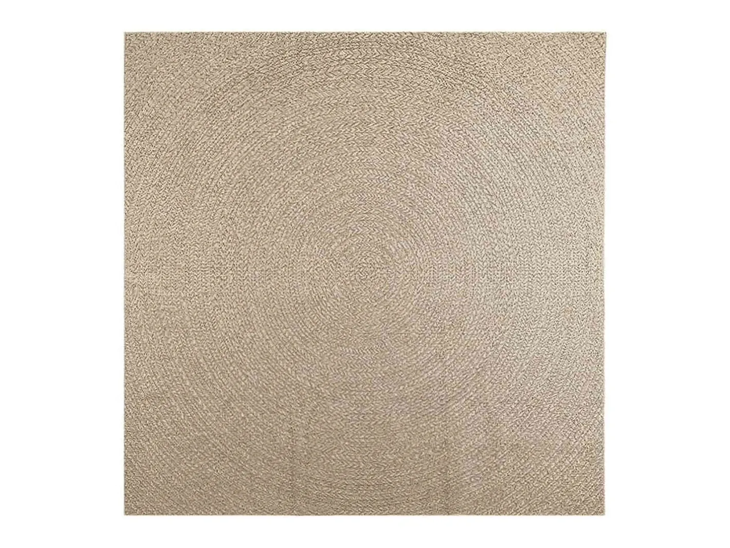 Alfombra De Cocina|Alfombra Redonda-Alfombra ZIZUR 240x240 cm efecto yute para interior y exterior Beige