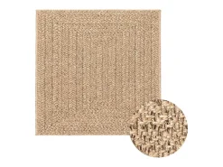 Outlet Alfombra ZIZUR 240x240 cm efecto yute para interior y exterior Beige