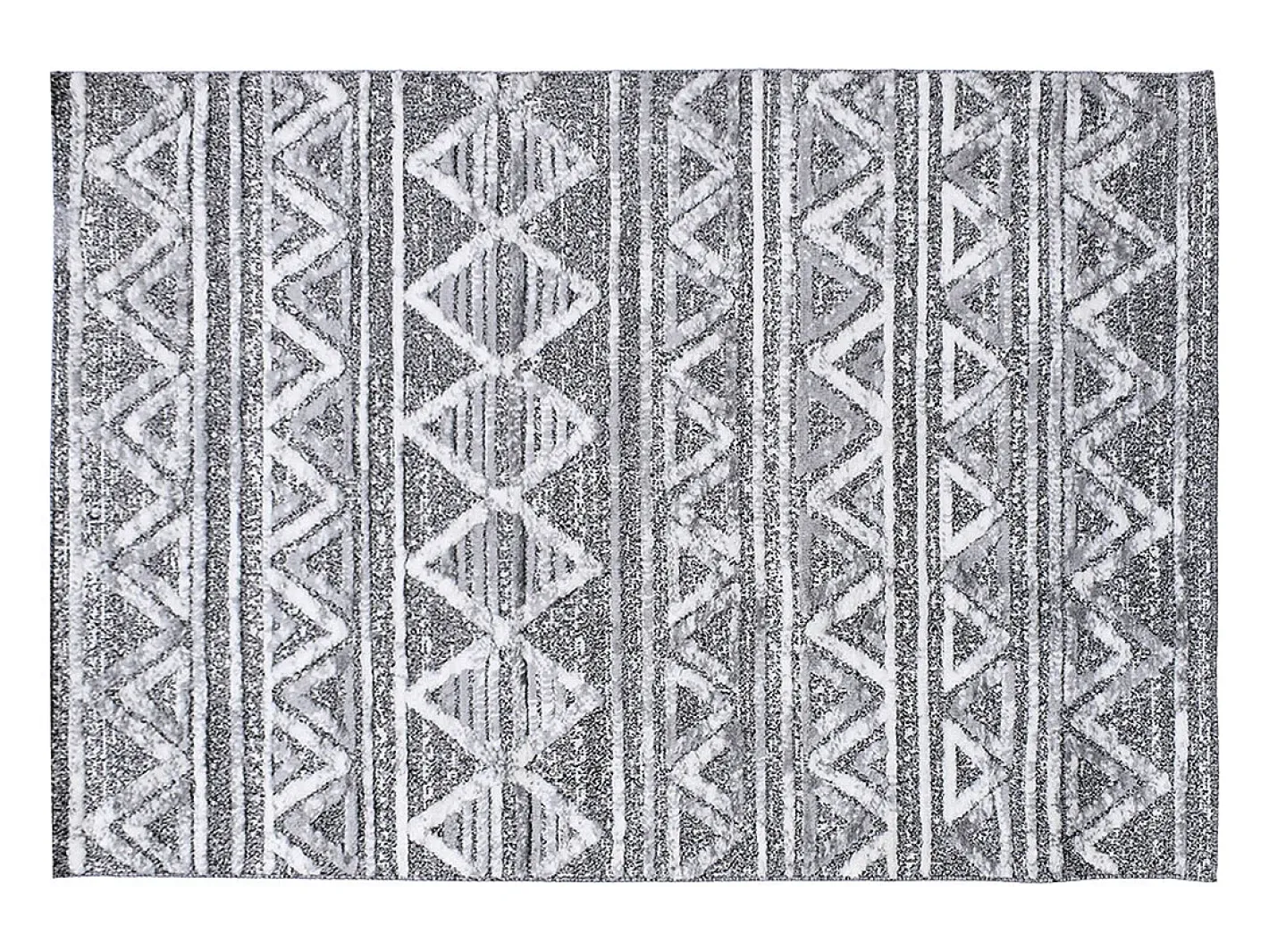 Miliboo Alfombra De Salón-Alfombra bereber con relieve blanco y 160 × 230 cm ERGA Gris