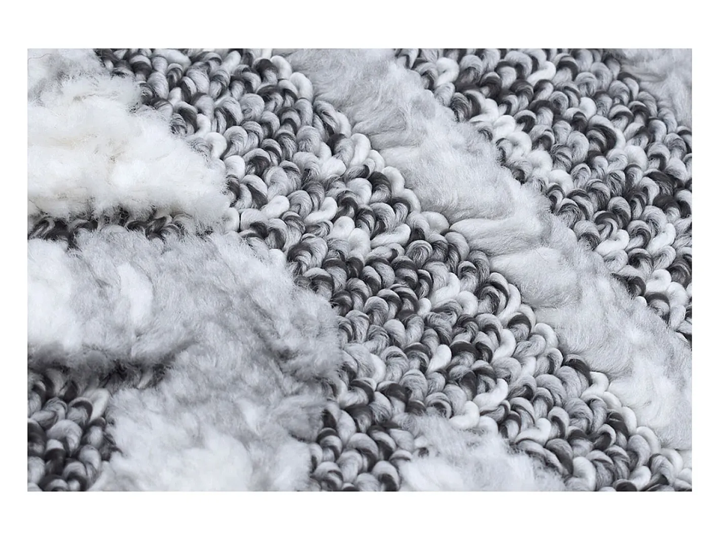 Miliboo Alfombra De Salón-Alfombra bereber con relieve blanco y 160 × 230 cm ERGA Gris