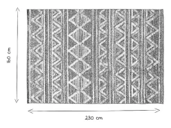 Miliboo Alfombra De Salón-Alfombra bereber con relieve blanco y 160 × 230 cm ERGA Gris