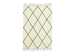 Alfombra De Salón-Alfombra bereber Marmoucha tejida a mano 170x240 cm /Blanco Marmoucha Negro