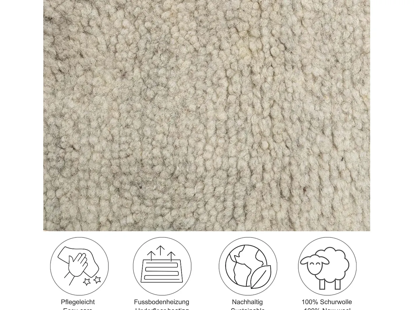 Alfombra De Salón-Alfombra bereber tejida a mano con lana 120x180 cm Arena Hadj Gris antracita