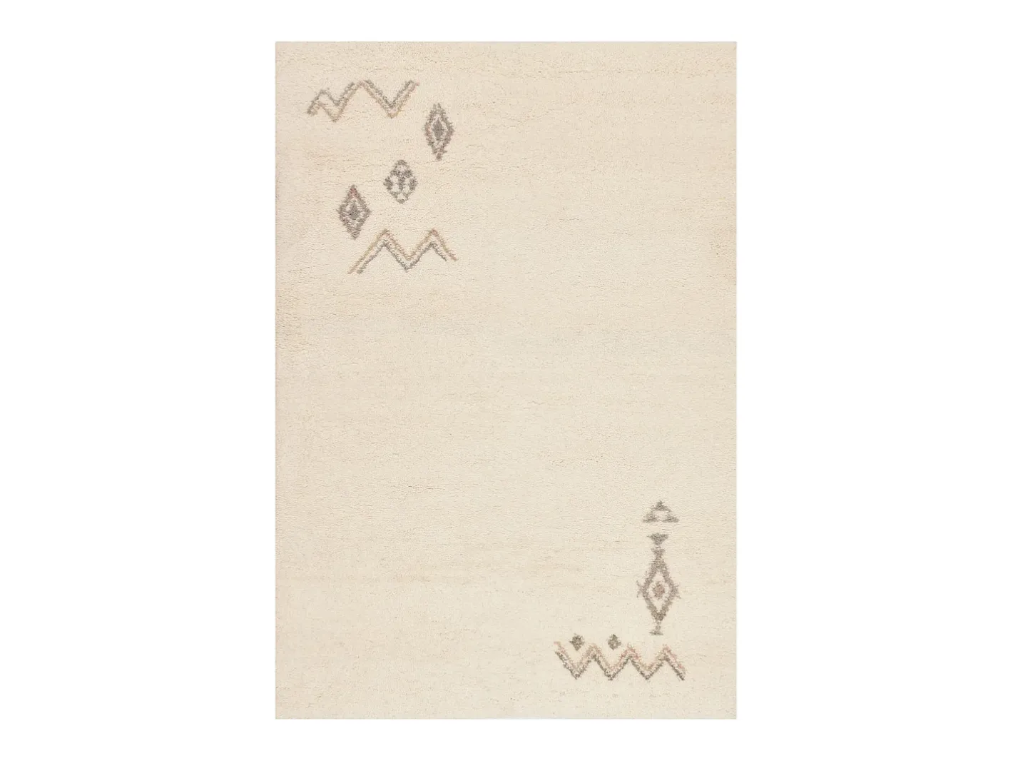 Alfombra bereber tejida a mano con lana 70x140 cm Hadj Blanco