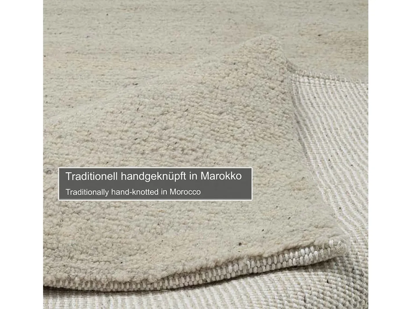 Alfombra bereber tejida a mano con lana 300x400 cm Arena Hadj Gris antracita