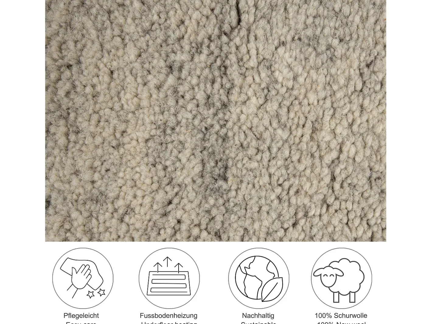 Alfombra bereber tejida a mano con lana 170x240 cm Arena Taza Royal Gris antracita