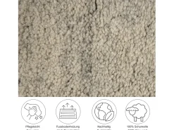 Best Alfombra bereber tejida a mano con lana 200x300 cm Arena Taza Royal Gris antracita
