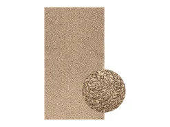 Discount Clicnbuy Alfombra con aspecto de yute interior y exterior 80x150 cm Marru00f3n