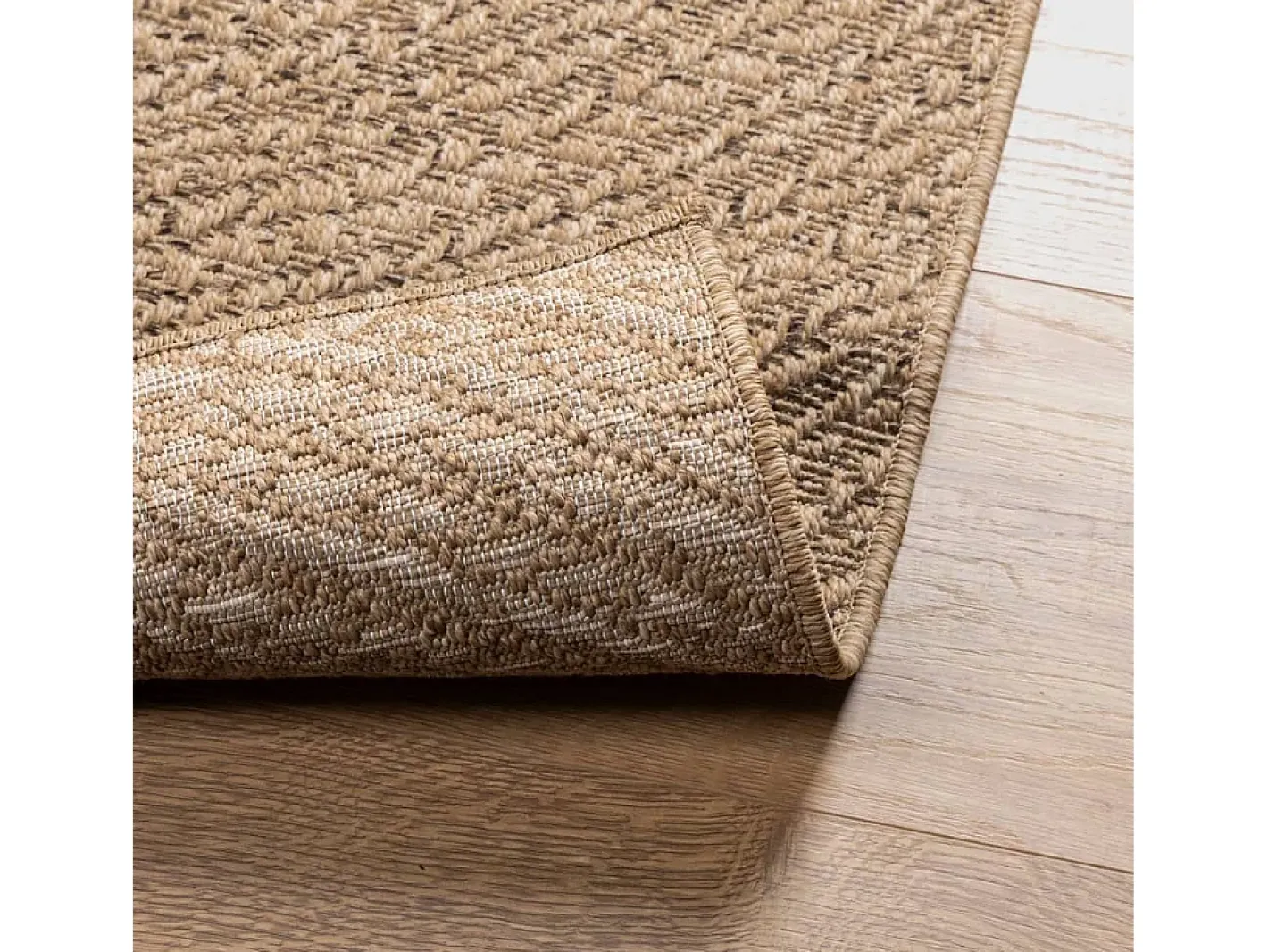 Clicnbuy Alfombra con aspecto de yute interior y exterior 160x230 cm Marru00f3n New