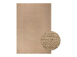 New Clicnbuy Alfombra con aspecto de yute interior y exterior 200x290 cm Marru00f3n