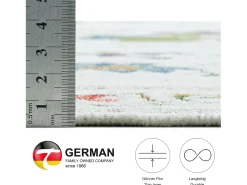 Alfombra con borde y motivos florales 70x120 cm Flomi Crema Outlet