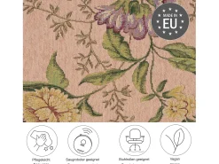 Alfombra con borde y motivos florales 200x290 cm Flomi Rosa Hot