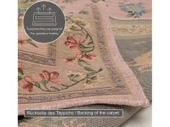 Alfombra con borde y motivos florales 200x290 cm Flomi Rosa Hot