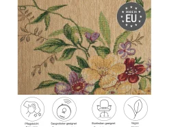 Alfombra con borde y motivos florales 200x290 cm Flomi Beige Discount