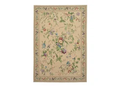Alfombra con borde y motivos florales 200x290 cm Flomi Beige Discount