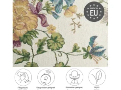 Clearance Alfombra con borde y motivos florales 160x230 cm Flomi Crema