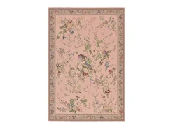 Clearance Alfombra con borde y motivos florales 160x230 cm Flomi Rosa