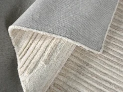 OZAIA Alfombra con relieve 100% lana hecha a mano - 160 x 230 cm - 2200g/m2 - Marfil - SERAPHINA Marru00f3n / Marfil