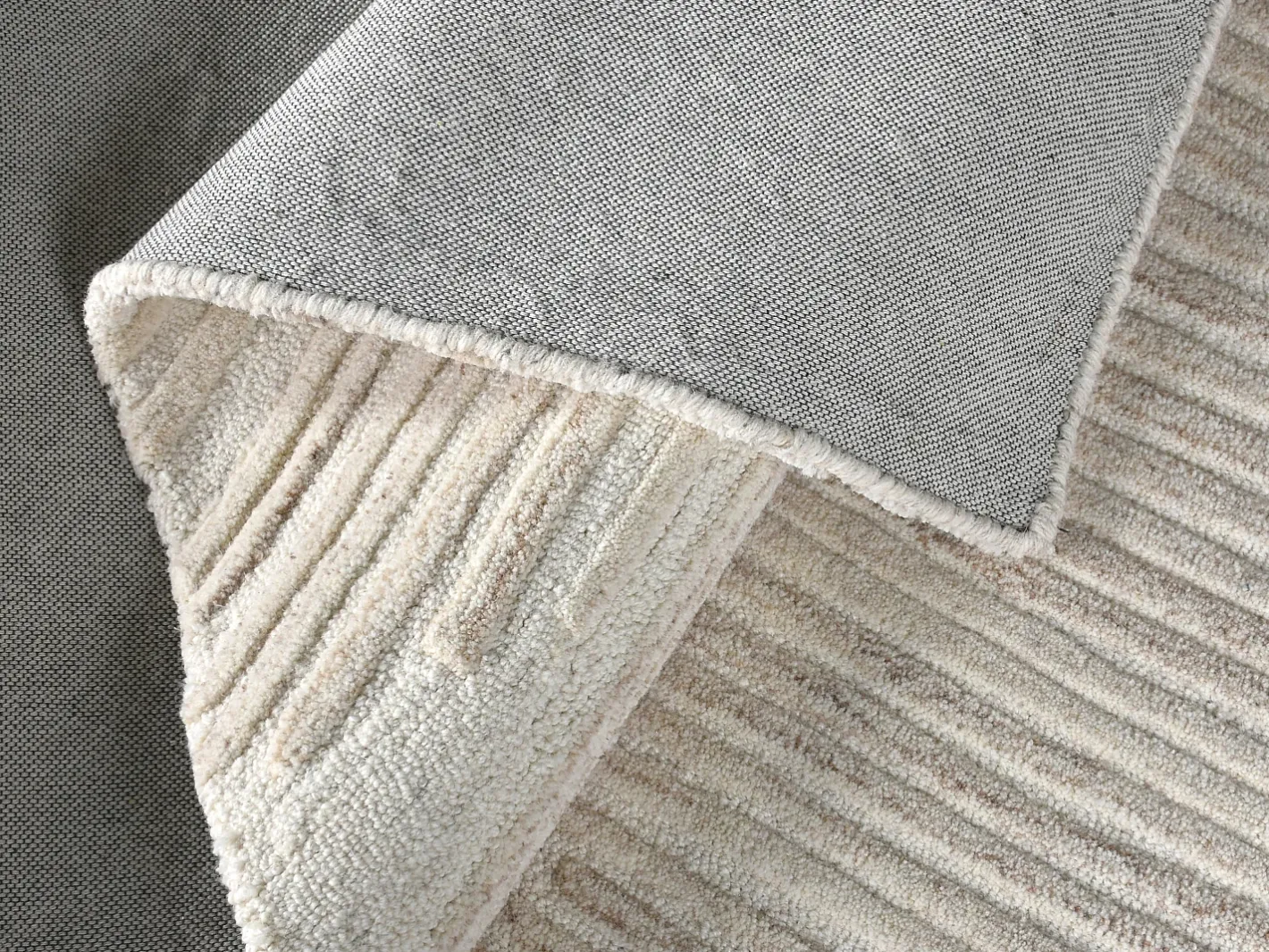 OZAIA Alfombra con relieve 100% lana hecha a mano - 160 x 230 cm - 2200g/m2 - Marfil - SERAPHINA Marru00f3n / Marfil