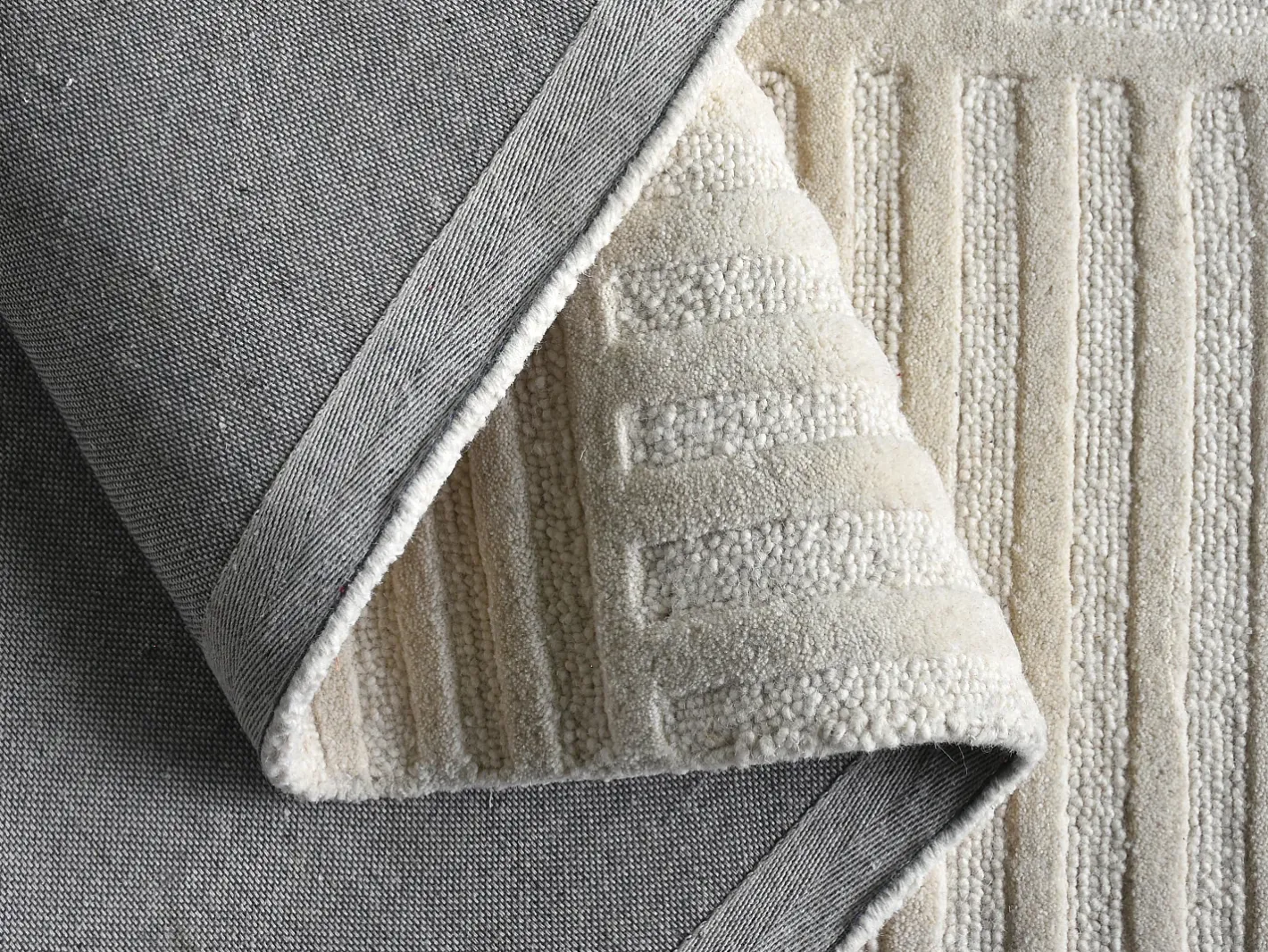 Online OZAIA Alfombra con relieve de arcos de lana 100% - 160 x 230 cm - 2200g/m2 - - ASSINIE Marfil