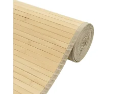 Alfombra cuadrada natural clara 100x100 cm bambú Beige