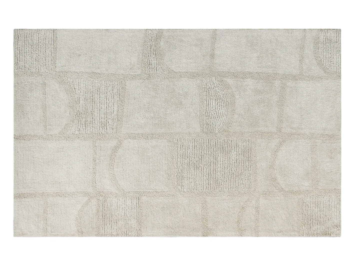 OZAIA Alfombra de algodón con relieve hecha a mano - 200 x 290 cm - 1800g/m2 - - HAZELA Marfil Best