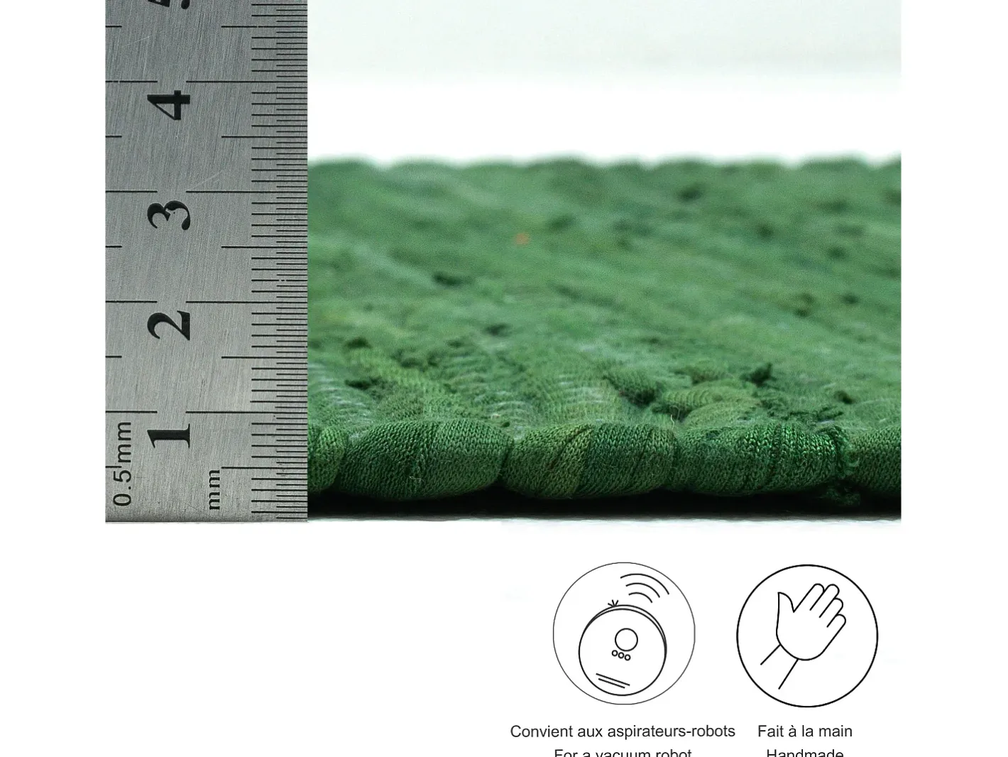 Online Alfombra de algodón tejida a mano y reversible 120x180 cm Verde oscuro Happy Cotton Verde pino