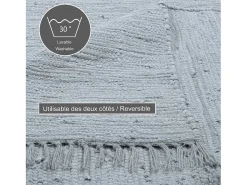 Sale Alfombra de algodón tejida a mano y reversible 160x230 cm Happy Cotton Gris