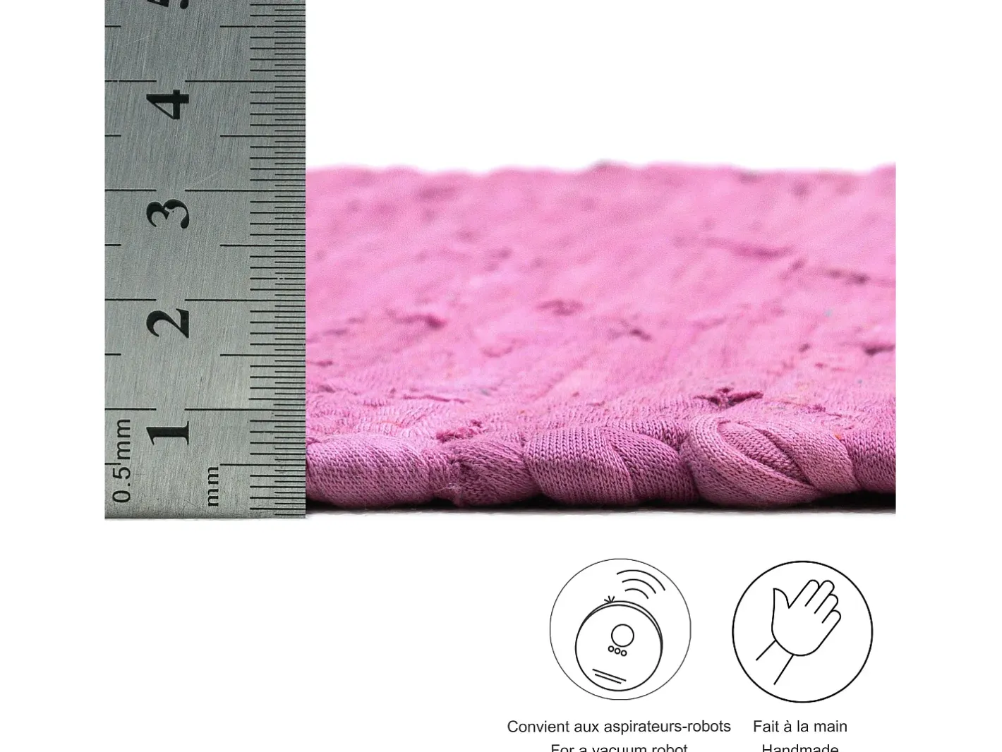 New Alfombra de algodón tejida a mano y reversible 70x250 cm Fuchisa Happy Cotton Fucsia