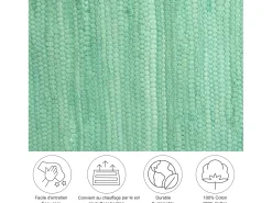 Alfombra De Salón-Alfombra de algodón tejida a mano y reversible 70x140 cm Menta Happy Cotton Verde almendra
