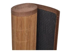 Alfombra de bambú marrón con láminas rectangulares 80 x 300 cm Marru00f3n Outlet