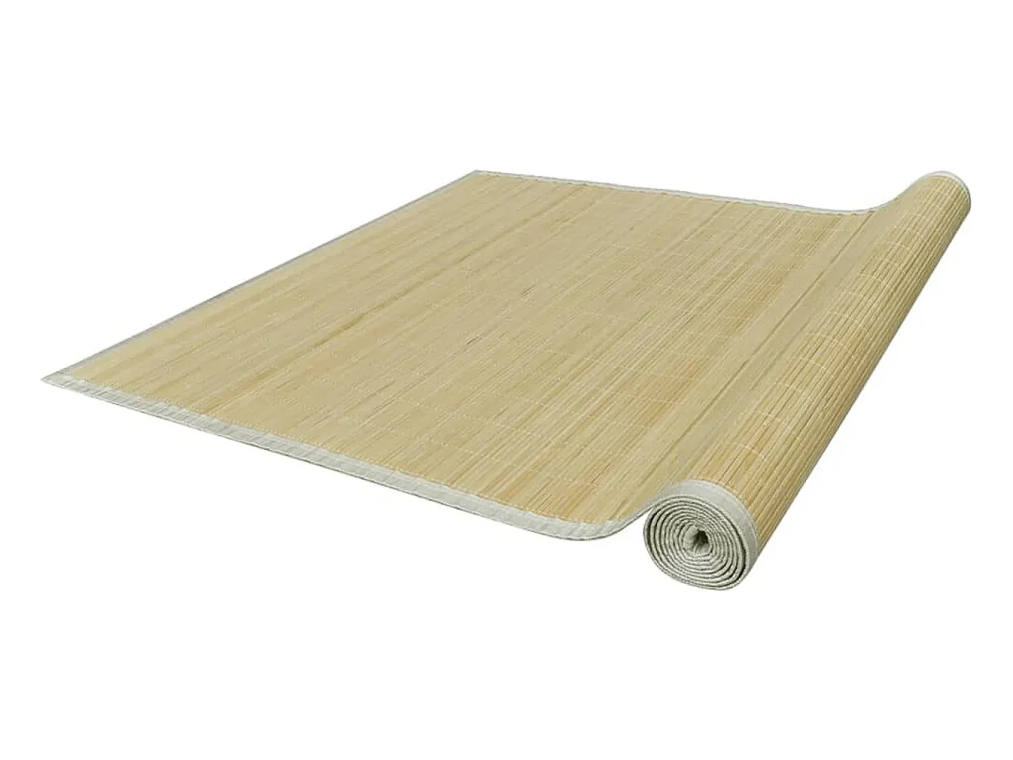 Alfombra de bambú natural con láminas rectangulares 120 x 180 cm Beige Hot