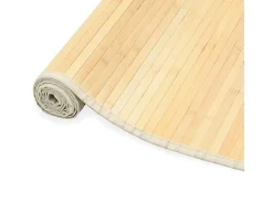New Alfombra de bambú natural 80x300 cm con soporte antideslizante Beige