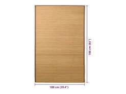Alfombra de bambú 100x160 cm Marrón Marru00f3n New