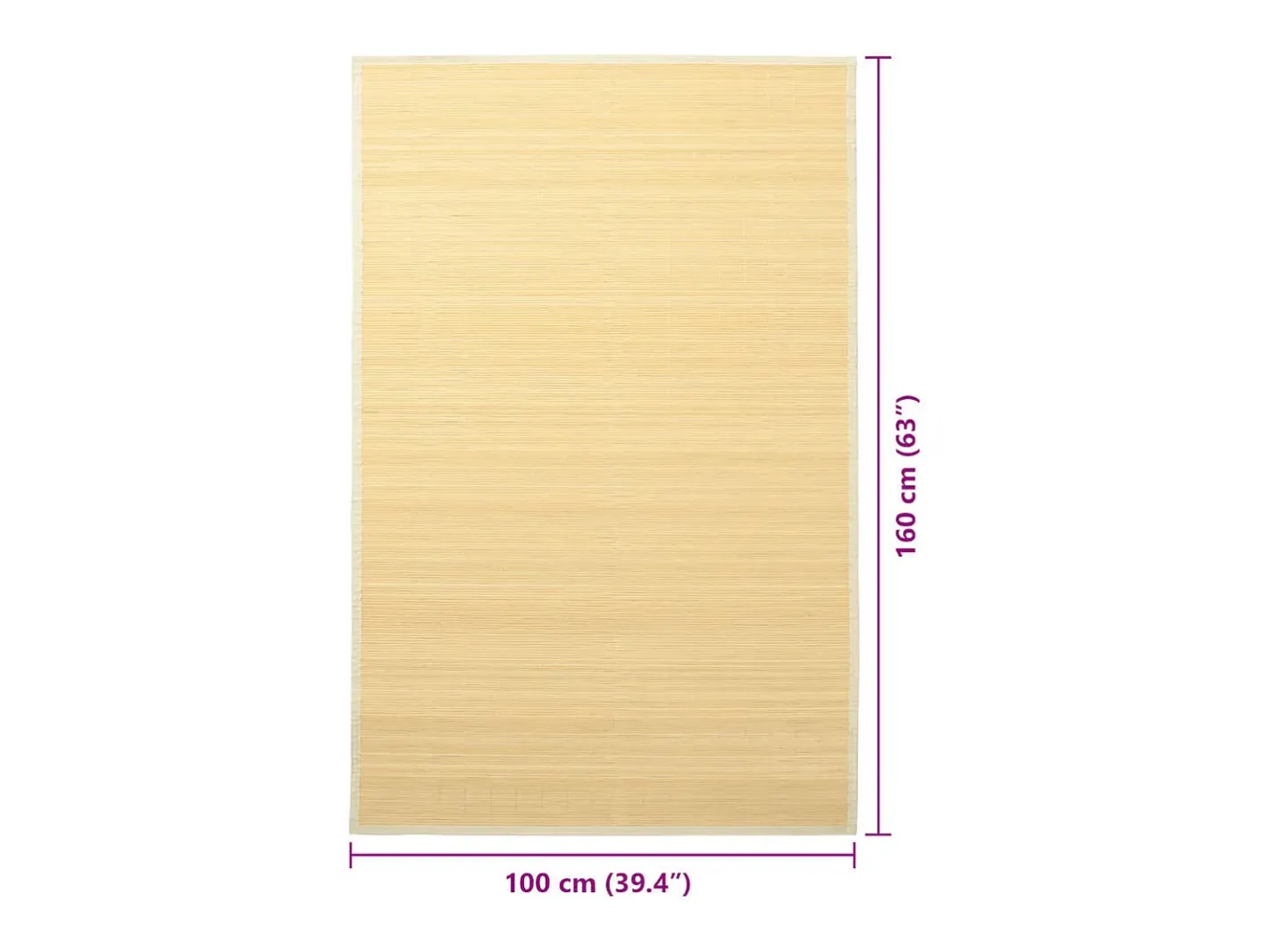 Sale Alfombra de bambú 100x160 cm Natural Marru00f3n