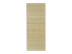 Clicnbuy Alfombra De Salón-Alfombra de bambú 100x160 cm natural Marru00f3n