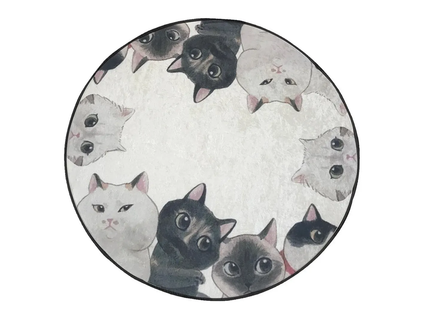 Alfombra De Baño|Ropa De Cama-Alfombra de baño Angry Cats DJT Çap Multicolor