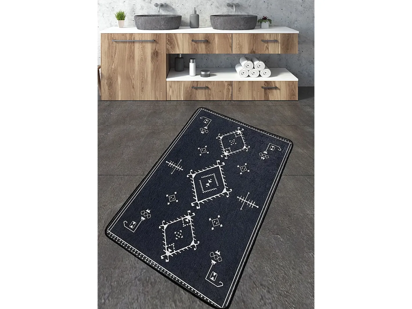 Alfombra de baño Antiguo gris oscuro Multicolor Clearance