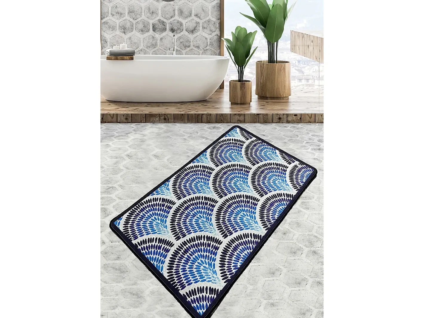 Alfombra de baño Azul Multicolor Online