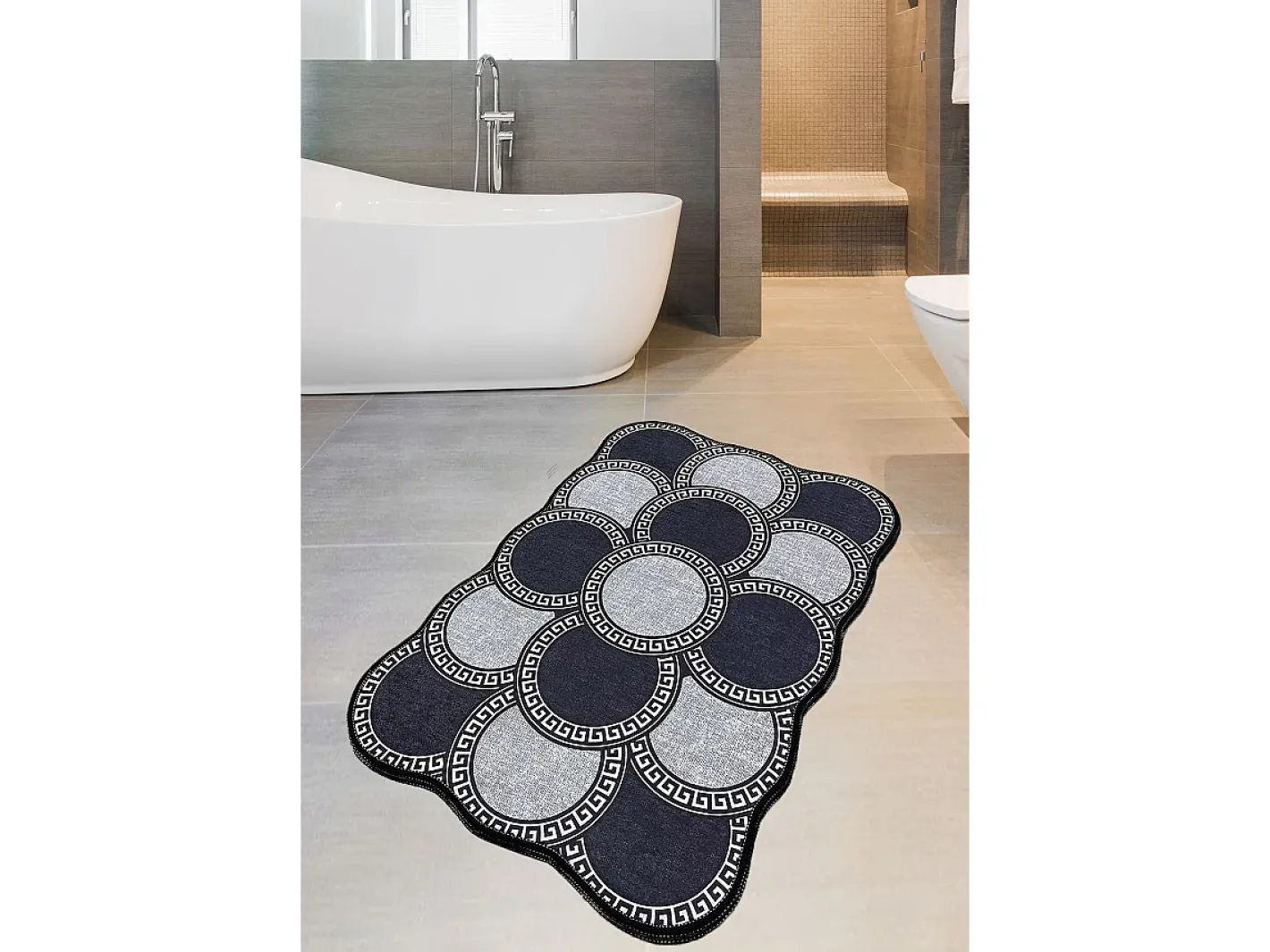 Alfombra De Baño|Ropa De Cama-Alfombra de baño Ciorcail gris azul oscuro Multicolor